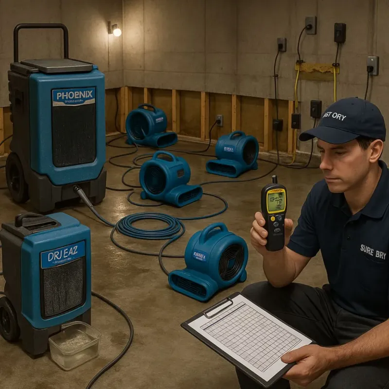 Structural Drying and Dehumidification process in Tuscarawas, OH